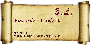 Buzeskó Lipót névjegykártya